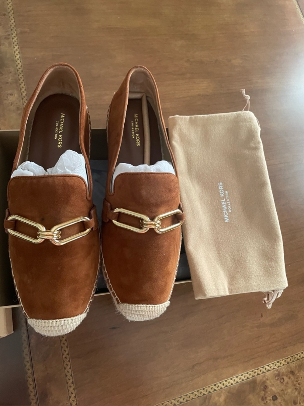 Michael Kors Collection Brown Suede Espadrille Loafers - Picture 1 of 9